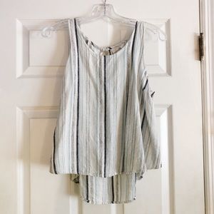 Universal Thread Blue and White Striped Top